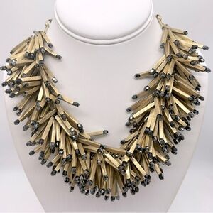 J. Crew Matchstick Black and Gold Necklace
